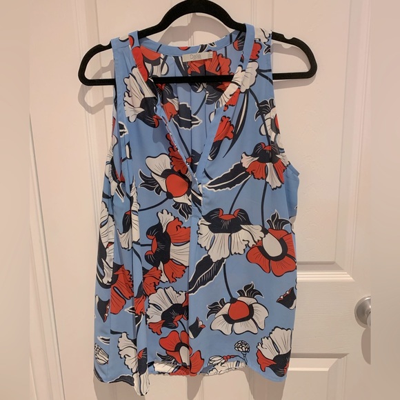 Dalia Floral Sleeveless Blouse with Pleated Back, XL - Picture 1 of 4
